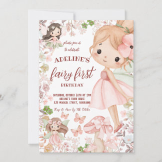 Fadas Primeiro Aniversário em Aquarela Floral