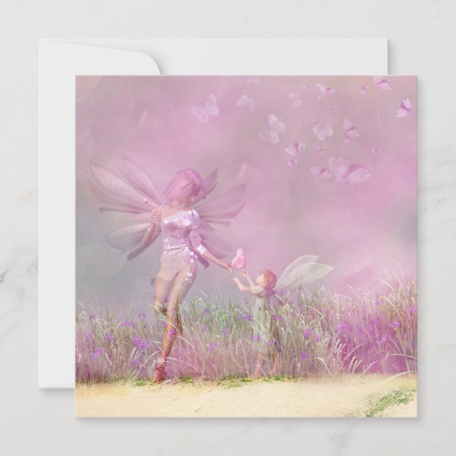 Fadas Rosa Cinzentas Modernas de Aniversário Perso (Frente)