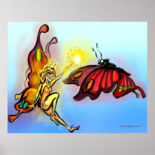 Faerie e Butterfly Poster