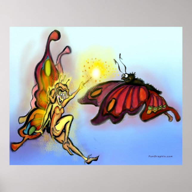 Faerie e Butterfly Poster (Frente)