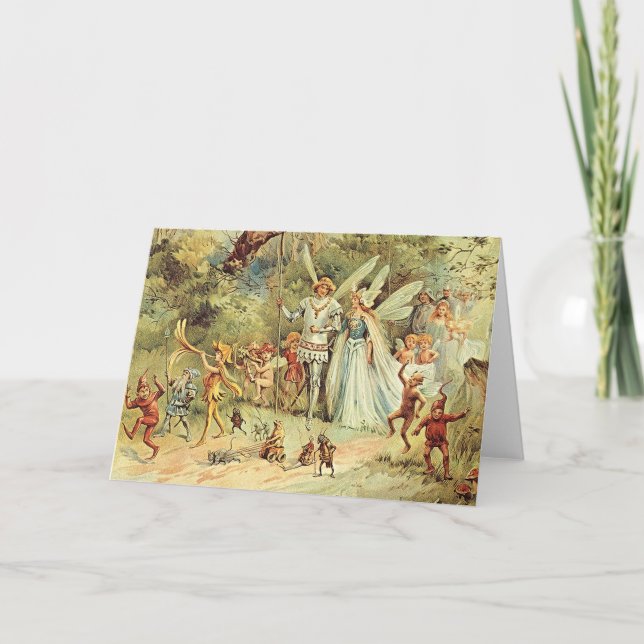 Faerie King e Queen Fae Pagan - Cartão de Saudação (Frente)