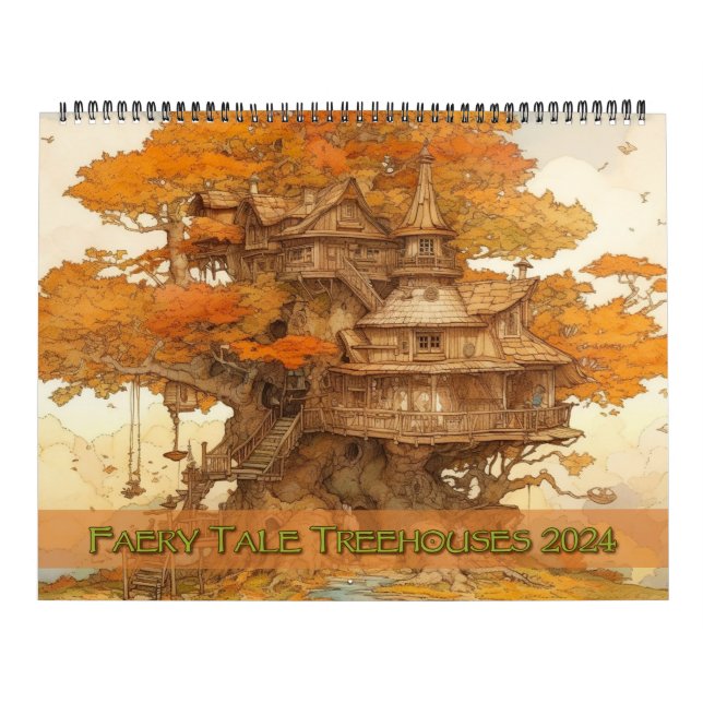 Faery Tale Treehouses 2024 Calendário (Capa)