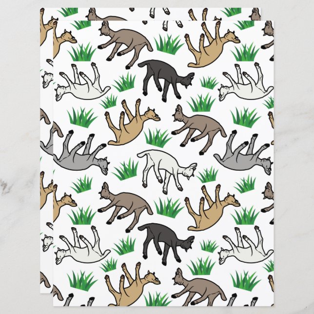 Fainting Goats Scrapbook Paper (Frente/Verso)