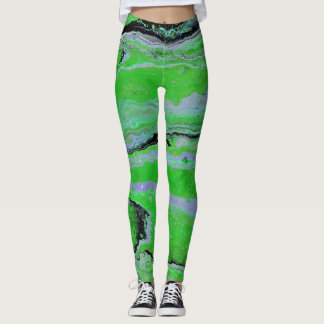Fair Game 1 Cool Green Leggings Abstratas