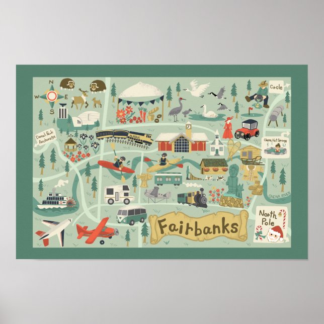 Fairbanks Map Poster (Frente)