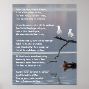 Fairest Lord Jesu Church Christian Hymn Art Poster