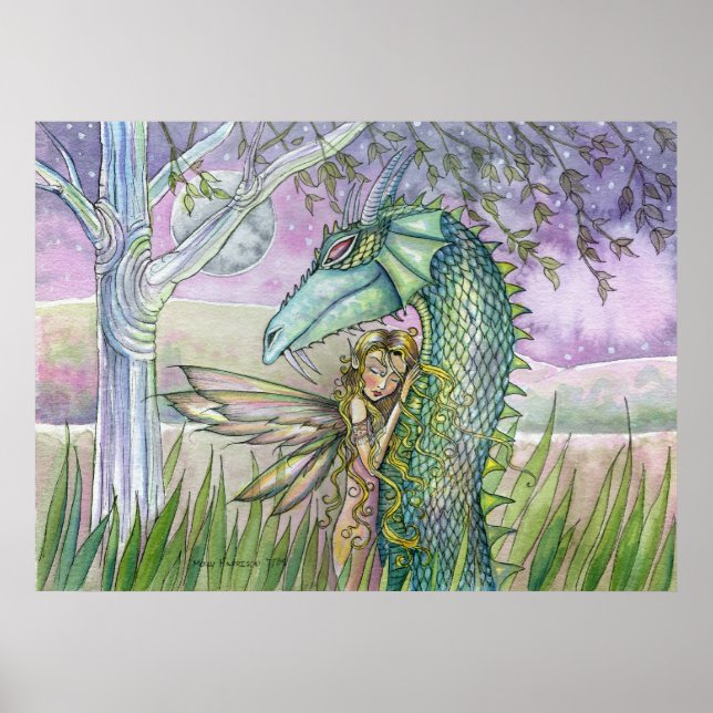 Fairy Dragon Poster por Molly Harrison (Frente)
