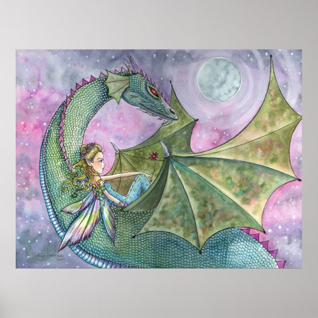 Fairy Dragon Poster por Molly Harrison (Frente)