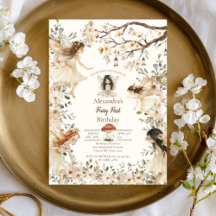 Fairy First Birthday Woodland - Convite Floral