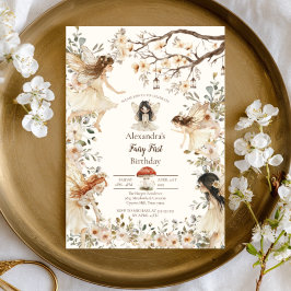Fairy First Birthday Woodland - Convite Floral