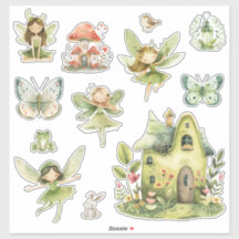 Fairy Garden Cottagecore Folha de Adesivos – Capri