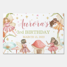 Fairy Garden Princess Banner mágico de aniversário