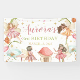 Fairy Garden Princess Banner mágico de aniversário