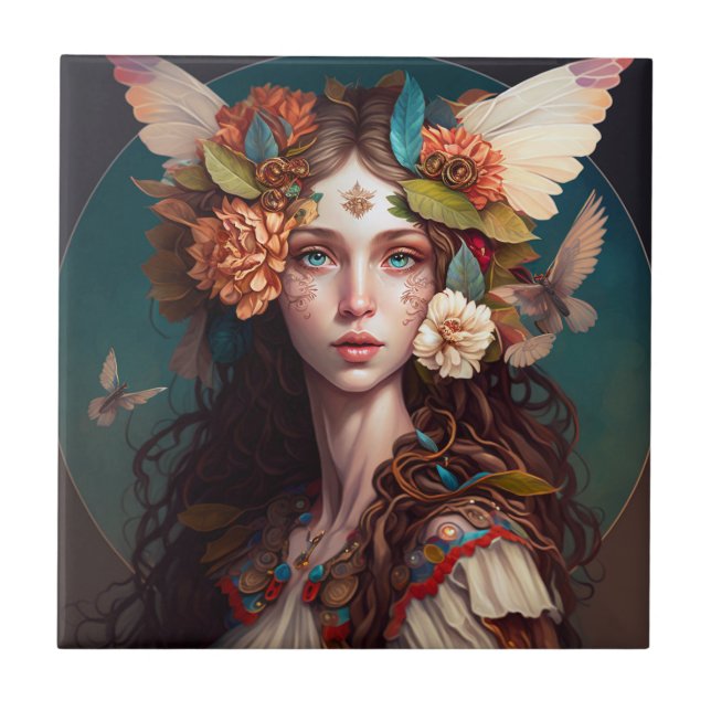 Fairy Girl Fantasy Art Azulejo Cerâmico (Frente)