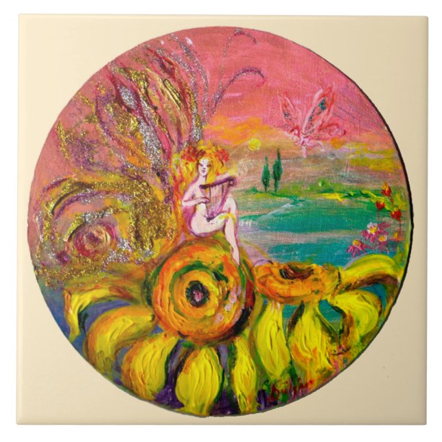 FAIRY OF THE SUNFLOWERS yellow pink ivory (Frente)