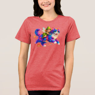 Fairy Riding Colorful Cat T-Shirt – Cute FaT-shirt