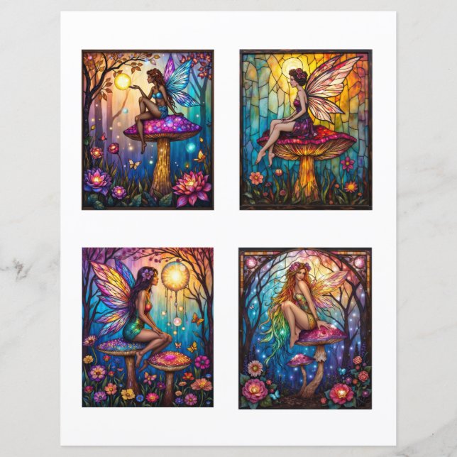 Fairy Scrapbook Junk Journal Collage Paper (Frente)