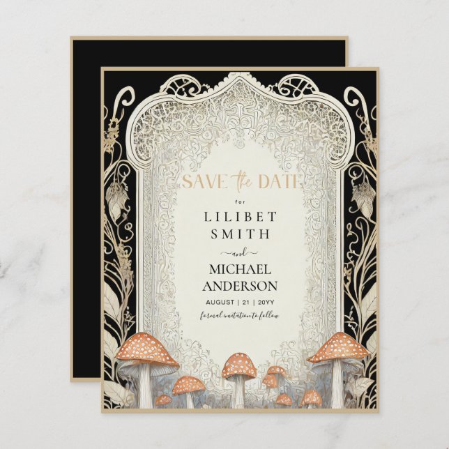 Fairycore Salve a Data Floresta Dourada Negra (Frente/Verso)