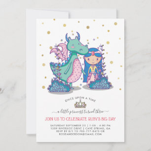 Fairytale Convite de festas   Princesa e Dragão