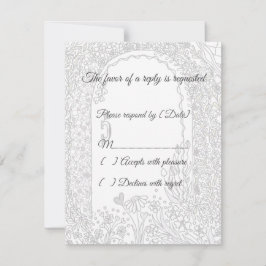 Fairytale Floral Garden Arch Wedding RSVP Card