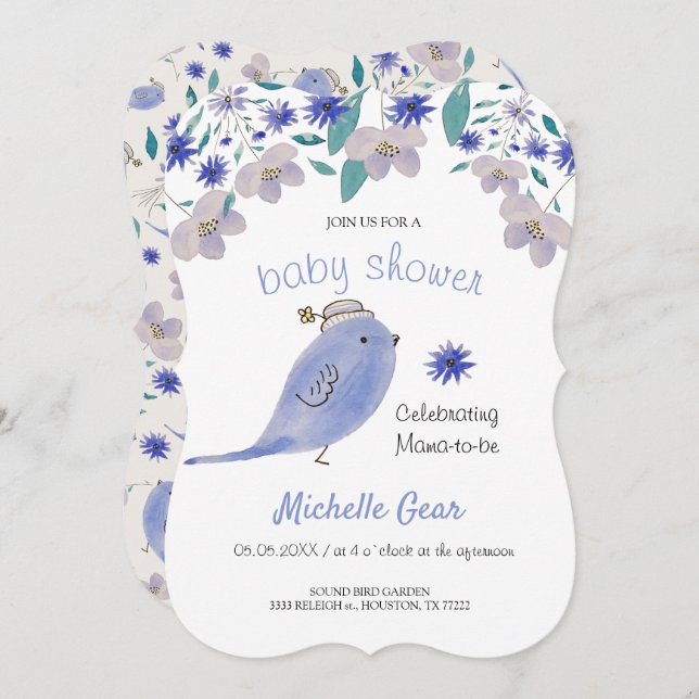 Faísca azul-branca com chapéu de flor (Frente/Verso)