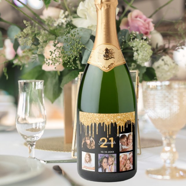 faísca preta aniversário de 21 anos personalizada  (Criador carregado)