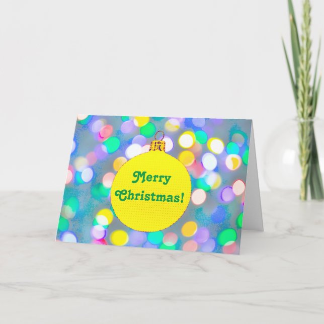 Faíscas de Natal em Cartão de Ornamento Amarelo (Frente)