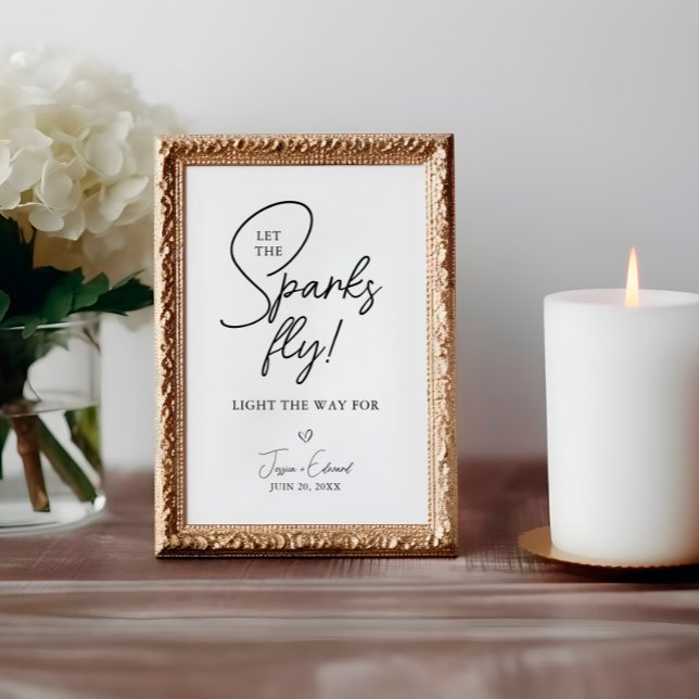 Faíscas Deixam as faíscas voarem preto branco (Criador carregado)