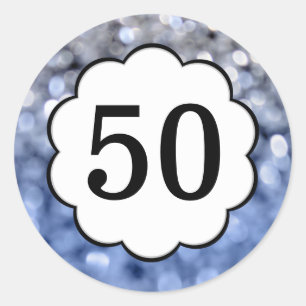 Faíscas - etiqueta redonda do número 50