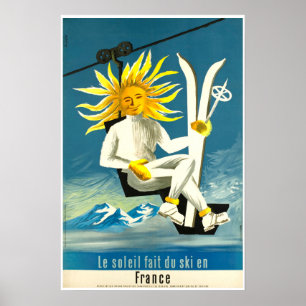 Fait du esqui en France de Le soleil, poster do