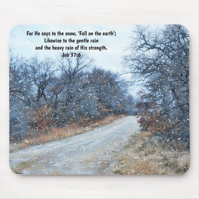 Faith Bible Verse Snow Mouse Pad (Frente)