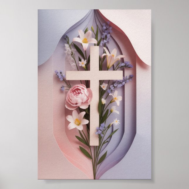 Faith Cross Matte Poster | Ai design (Frente)