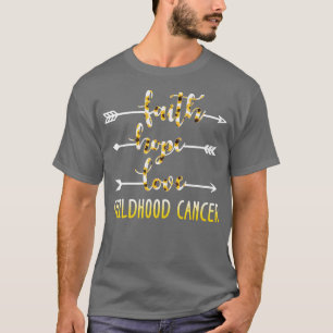 Faith Hope ama Camisas Para Cancer De Infância Fem