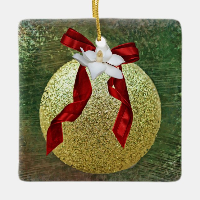 Faith Magnolia Flower Enfeites de natal (Frente)