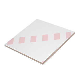 Faixa de Azulejo Cerâmico Rosa e Branco Listrado