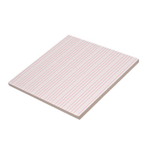 Faixa de Azulejo Cerâmico Rosa e Branco Listrado