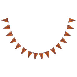Faixa de Bandeirolas Boho Laranja Bandeiras Decora