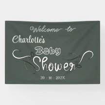 Faixa de Chuvinha de Bebê Verde Escuro Moderno Dec