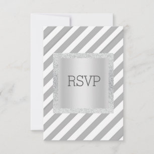 faixa de cinza com placa rsvp de faixa cintilante
