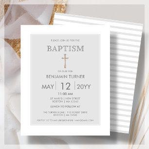 Faixa de cinzas Convite orçamental Baptism