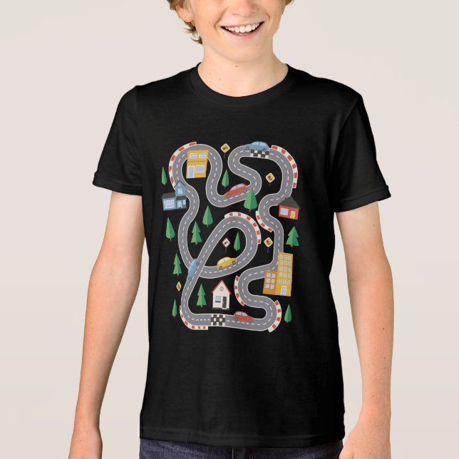 faixa de corrida com design de camiseta de carros (Frente)