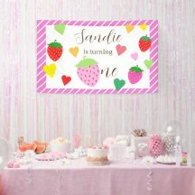 Faixa de Festa de aniversário da Strawberry Girl