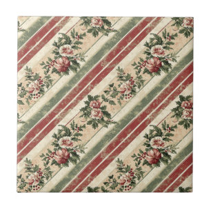 Faixa de folhagem floral vermelha de Natal Heritag