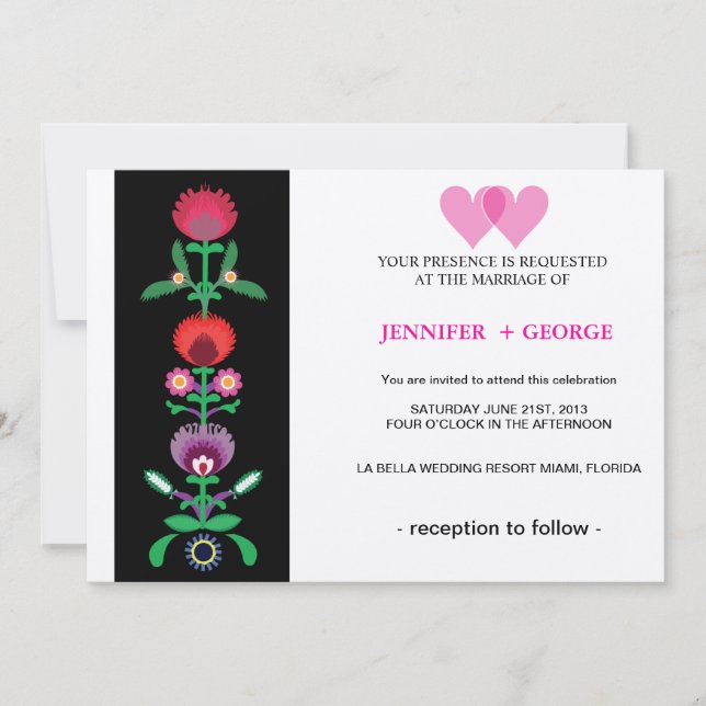 Faixa Decorativa Floral Polonesa, Convite (Frente)