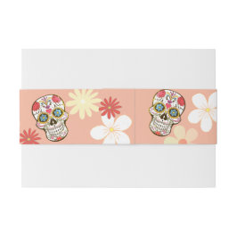 Faixa Decorativa Para Convite Açúcares Em Massa Crânios Cores Suaves Flores Retr