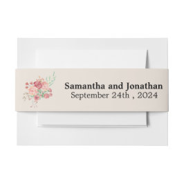 Faixa Decorativa Para Convite Anel de Aquarela das Flores no Casamento de Porcos
