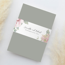 Faixa Decorativa Para Convite Aquarela Floral Elegante Cor-de-Rosa