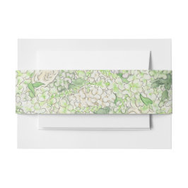 Faixa Decorativa Para Convite Aquarela Verde e Branco - Hydrangea Crest