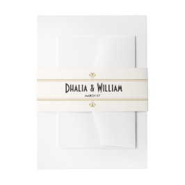 Faixa Decorativa Para Convite Art Deco Vintage Negra e Dourado Casamento