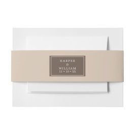 Faixa Decorativa Para Convite banda de barriga de convite de casamento marrom